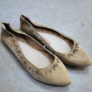 Joe's Jeans suede Scalloped lase cut flats 7.5